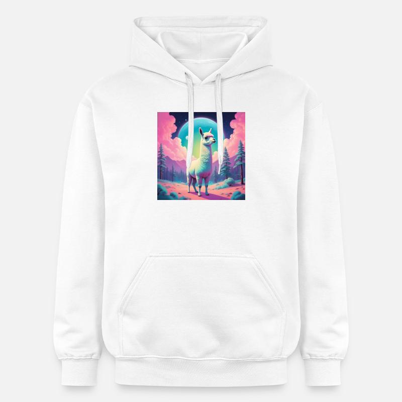 Lama dramatique - Sweat à capuche Softstyle® Gildan Unisexe - blanc