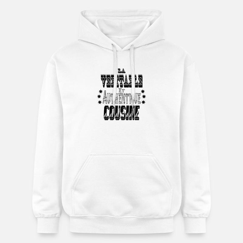La Véritable et Authentique Cousine - Sweat à capuche Softstyle® Gildan Unisexe - blanc