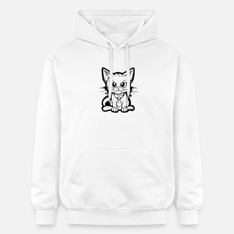 chat logo - Sweat à capuche Softstyle® Gildan Unisexe - blanc