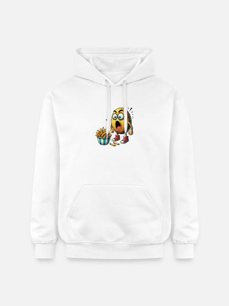Funny french fries potato design - Gildan Unisex Softstyle® Midweight Hoodie - white