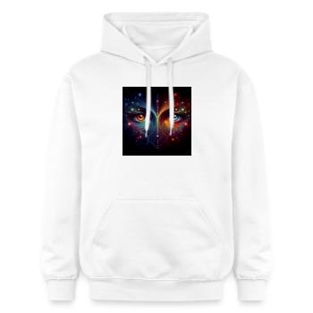 Yeux 4 - Sweat à capuche Softstyle® Gildan Unisexe - blanc - Devant - Liana (172cm) & Jaron (178cm)