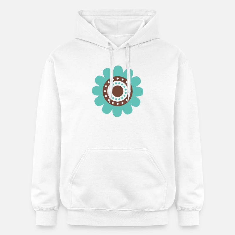 Mignon Fleur De Marguerite Bleue - Sweat à capuche Softstyle® Gildan Unisexe - blanc