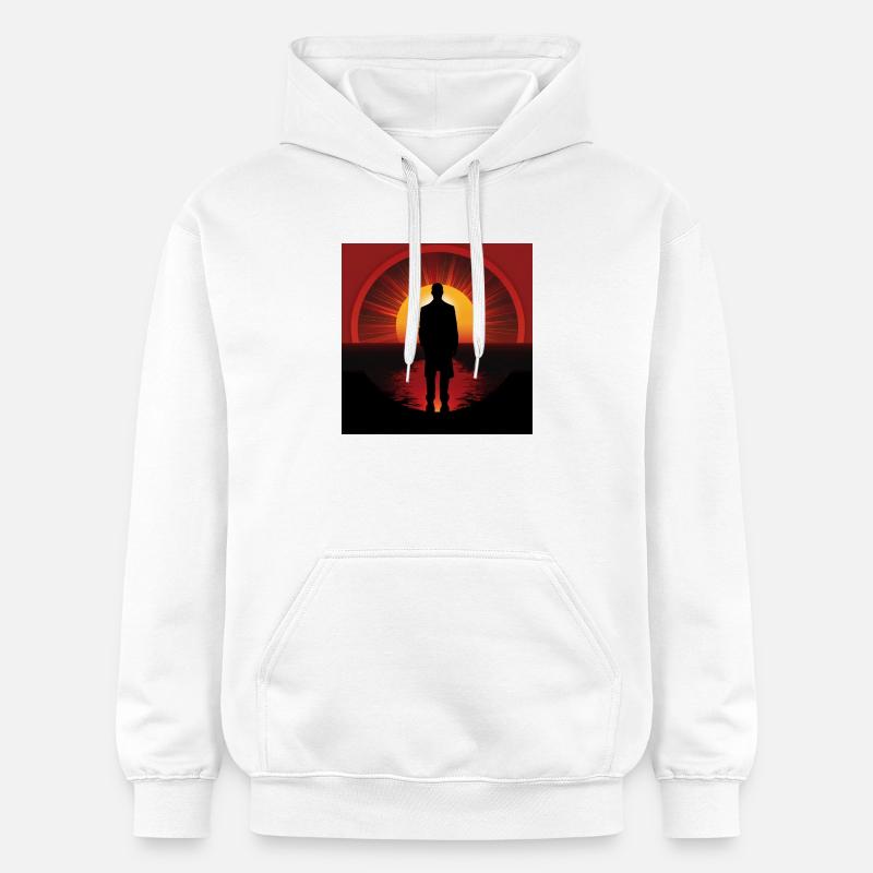 Coucher de soleil Ombre Vagabond - Sweat à capuche Softstyle® Gildan Unisexe - blanc