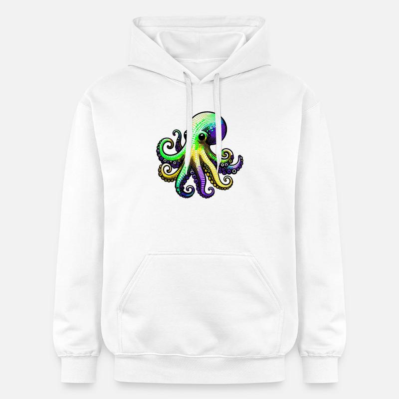 Pieuvre - Sweat à capuche Softstyle® Gildan Unisexe - blanc