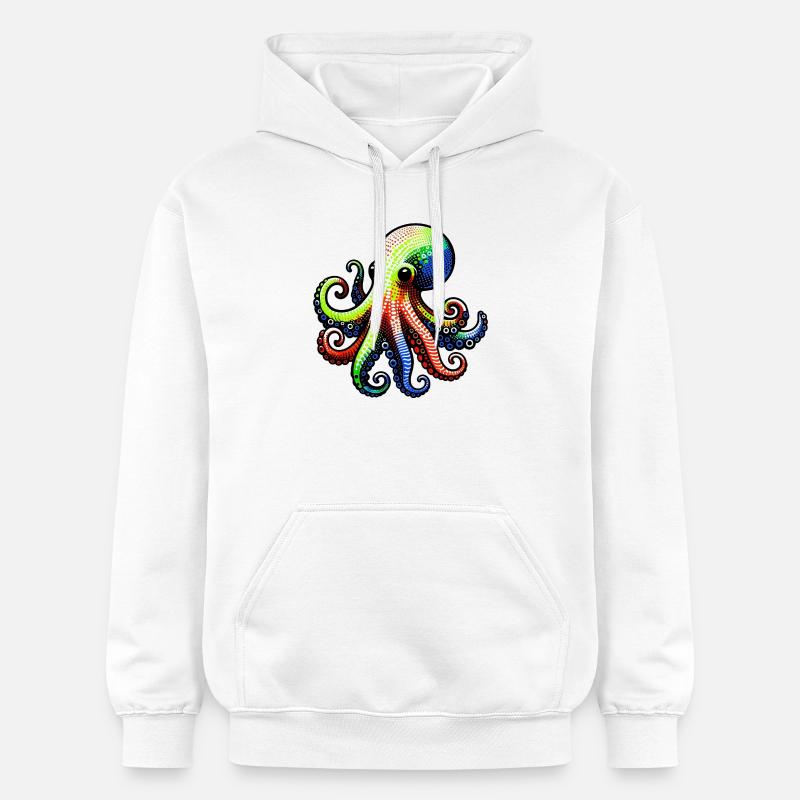 Pieuvre - Sweat à capuche Softstyle® Gildan Unisexe - blanc