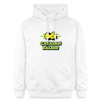 Catalan râleur - Sweat à capuche Softstyle® Gildan Unisexe - blanc - Devant - Liana (172cm) & Jaron (178cm)
