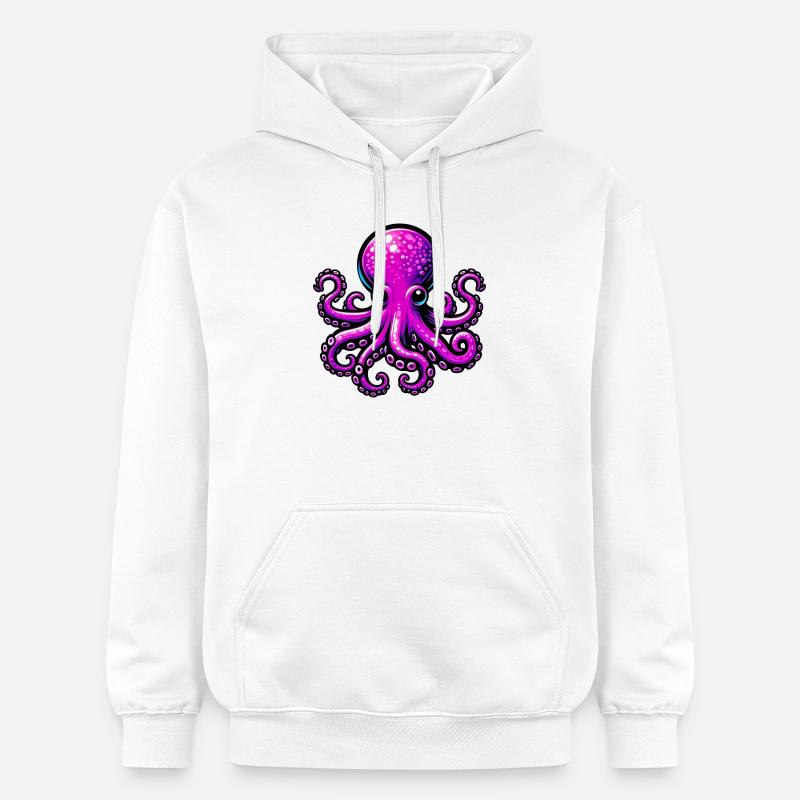 Pieuvre - Sweat à capuche Softstyle® Gildan Unisexe - blanc