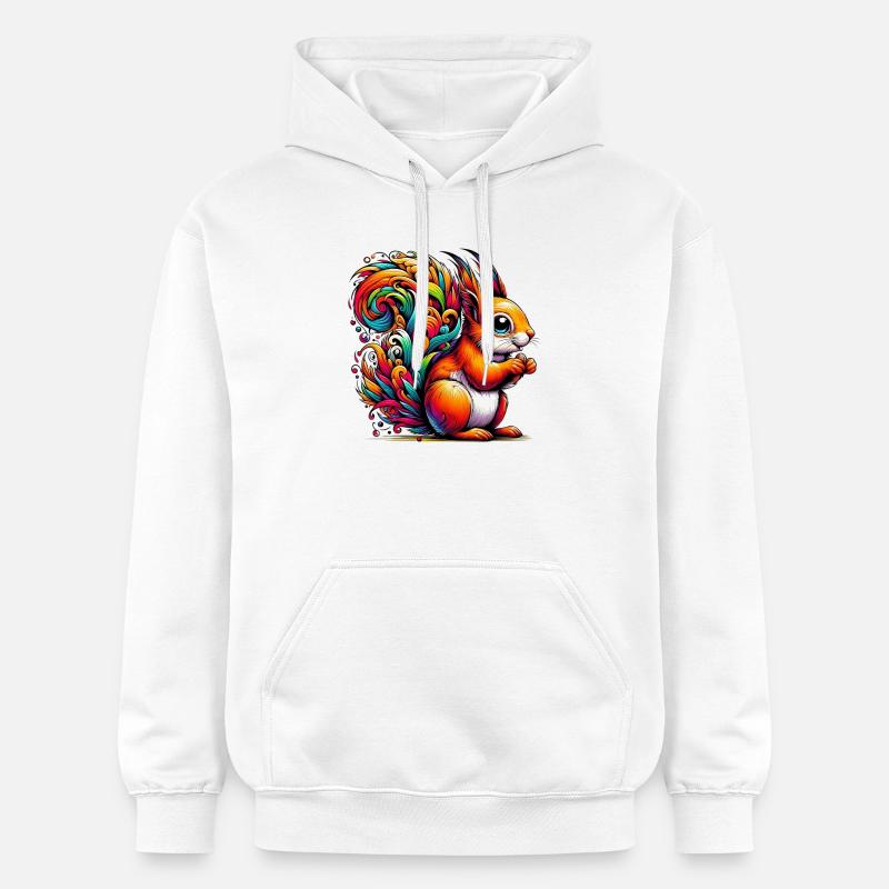Écureuil - Sweat à capuche Softstyle® Gildan Unisexe - blanc