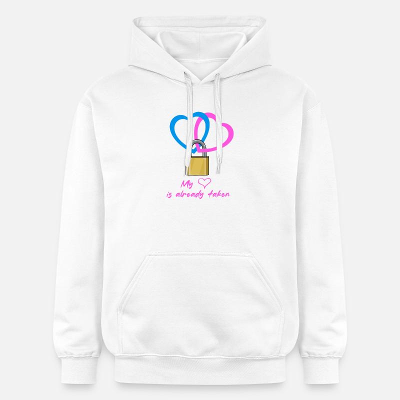 Mon coeur est déjà pris - Sweat à capuche Softstyle® Gildan Unisexe - blanc