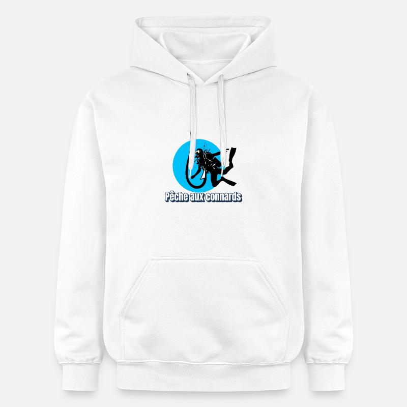 Pêche aux connards - Sweat à capuche Softstyle® Gildan Unisexe - blanc