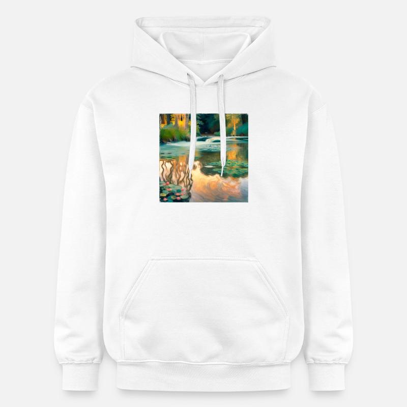 Rivière Impressionisme - Sweat à capuche Softstyle® Gildan Unisexe - blanc