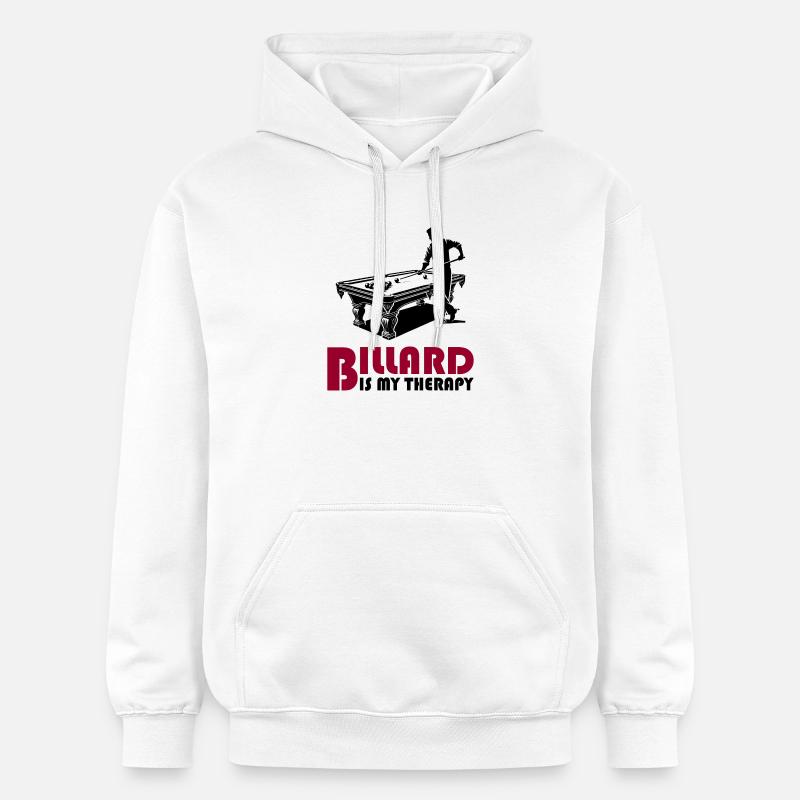Le billard est ma thérapie - Sweat à capuche Softstyle® Gildan Unisexe - blanc
