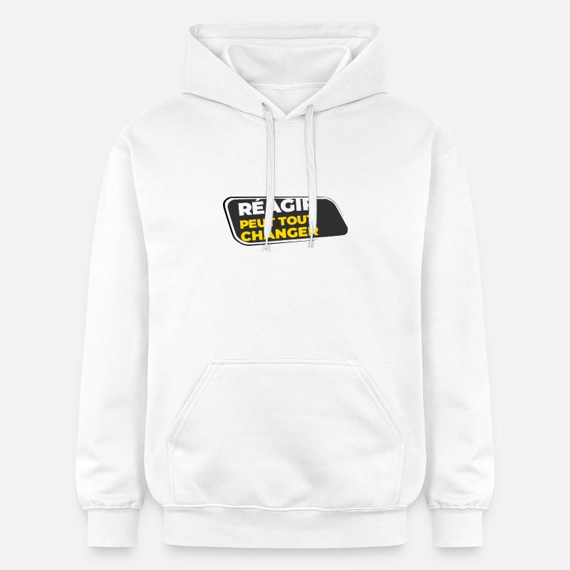 Réagir peut tout changer - Sweat à capuche Softstyle® Gildan Unisexe - blanc