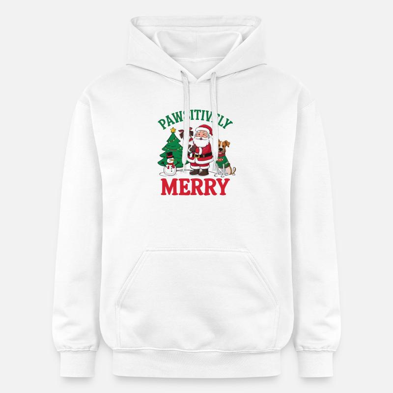 Illustration de Noël pattes festives - Sweat à capuche Softstyle® Gildan Unisexe - blanc