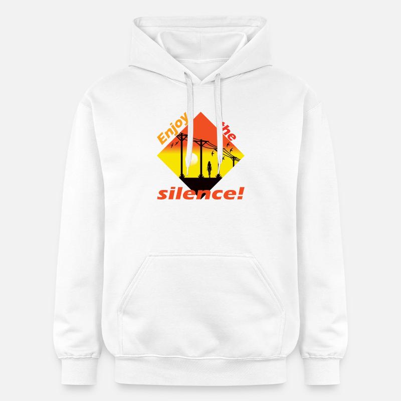 Écoute le silence - Sweat à capuche Softstyle® Gildan Unisexe - blanc