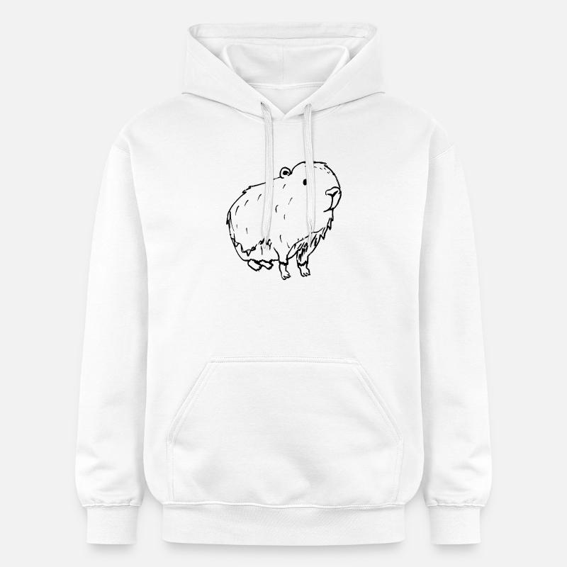 Abstrait Kapybara Noir - Sweat à capuche Softstyle® Gildan Unisexe - blanc