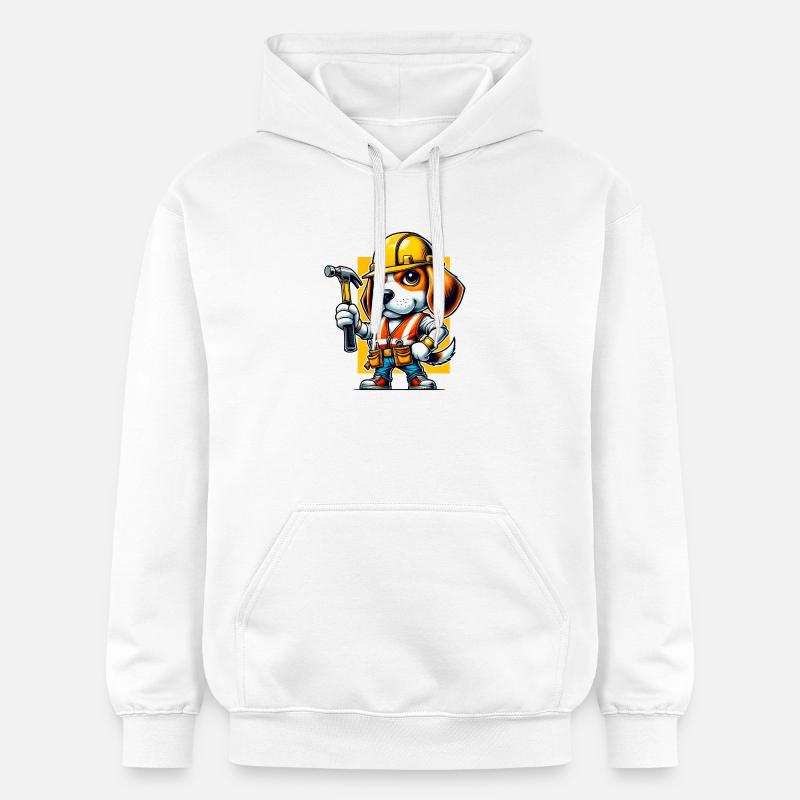 Ouvrier du bâtiment Beagle - Sweat à capuche Softstyle® Gildan Unisexe - blanc