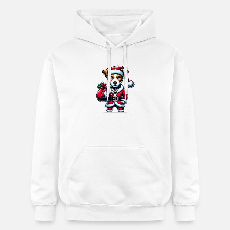 Père Noël Jack Russell Terrier - Sweat à capuche Softstyle® Gildan Unisexe - blanc