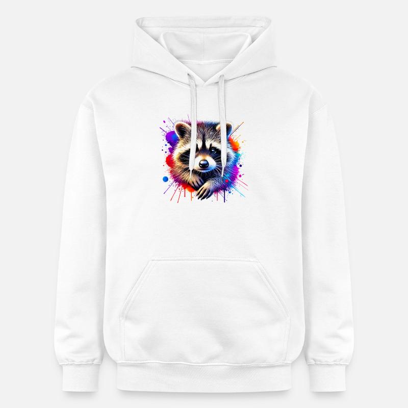 Raton laveur - Sweat à capuche Softstyle® Gildan Unisexe - blanc