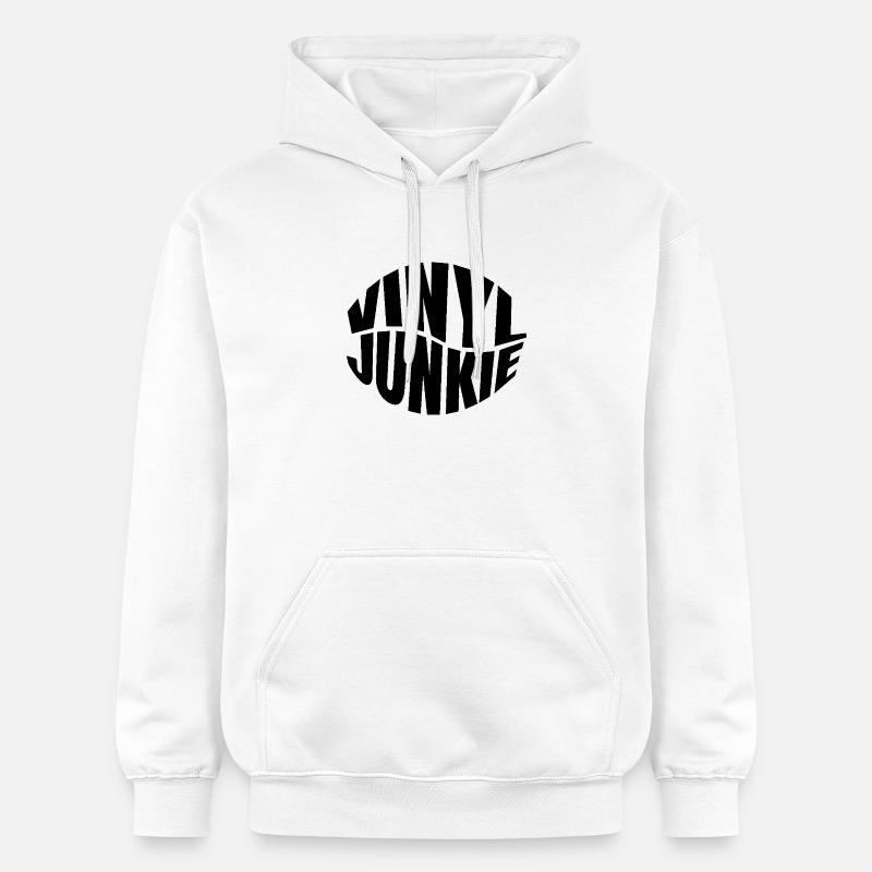VINYLE JUNKIE noir - Sweat à capuche Softstyle® Gildan Unisexe - blanc