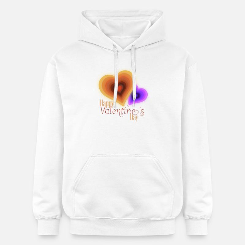 Saint Valentin - Coeurs Groovy Flash - Sweat à capuche Softstyle® Gildan Unisexe - blanc