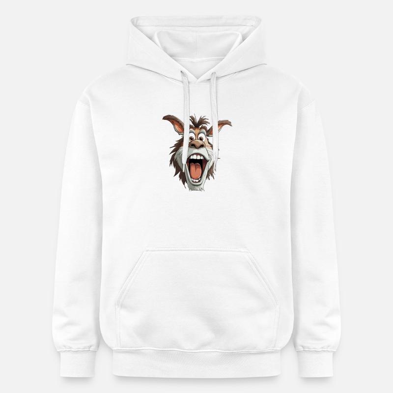 Dessin animé de l’âne hurlant - Sweat à capuche Softstyle® Gildan Unisexe - blanc