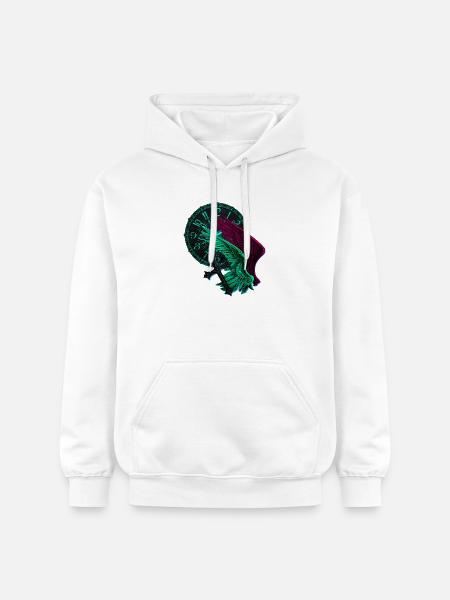 Engelflügel Neon uhren - Gildan Unisex Softstyle® Midweight Hoodie - Weiß
