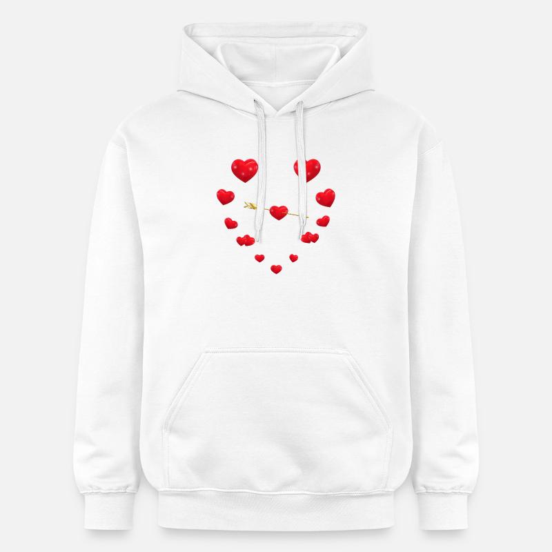 Conception de coeur aimant avec flèche - Sweat à capuche Softstyle® Gildan Unisexe - blanc