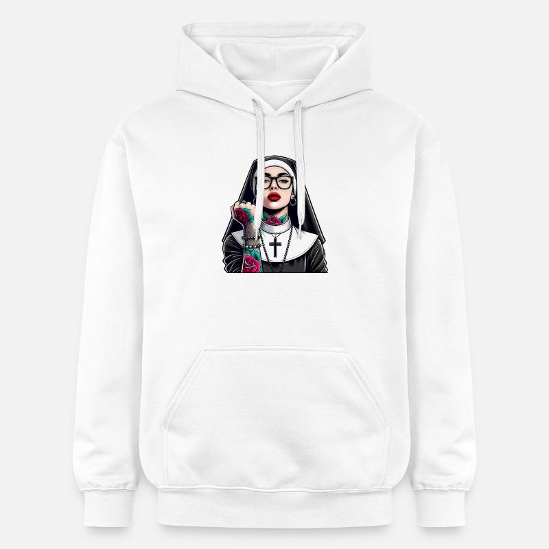 Religieuse avec tatouage - Sweat à capuche Softstyle® Gildan Unisexe - blanc