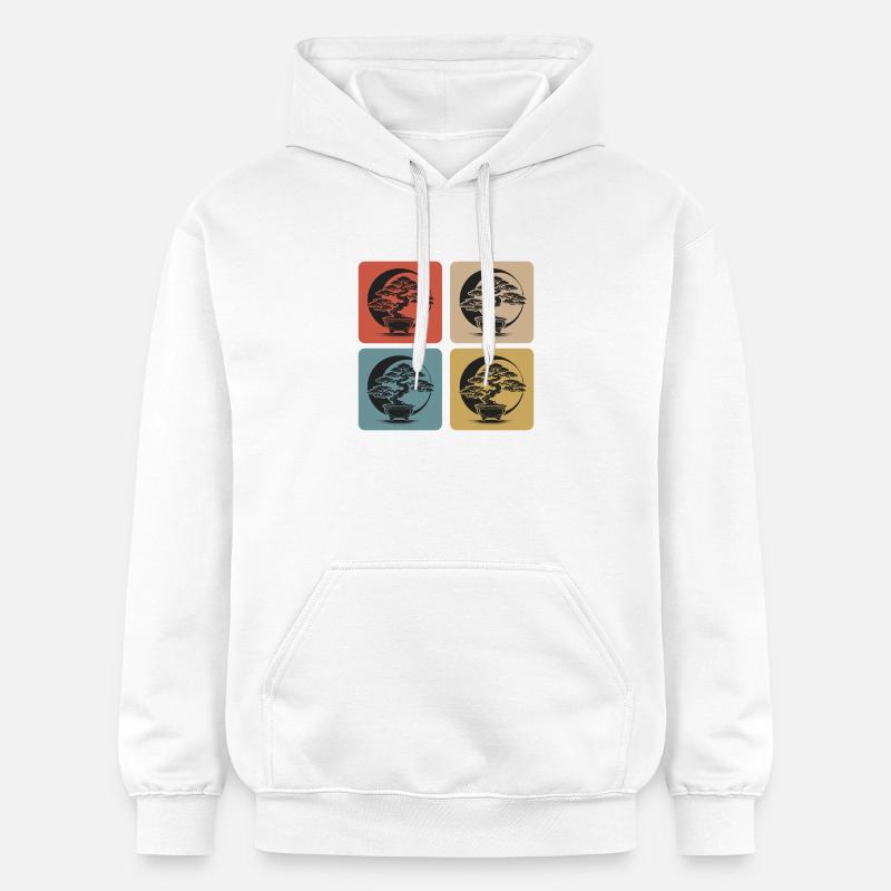 Bonsaï Coucher de soleil - Sweat à capuche Softstyle® Gildan Unisexe - blanc