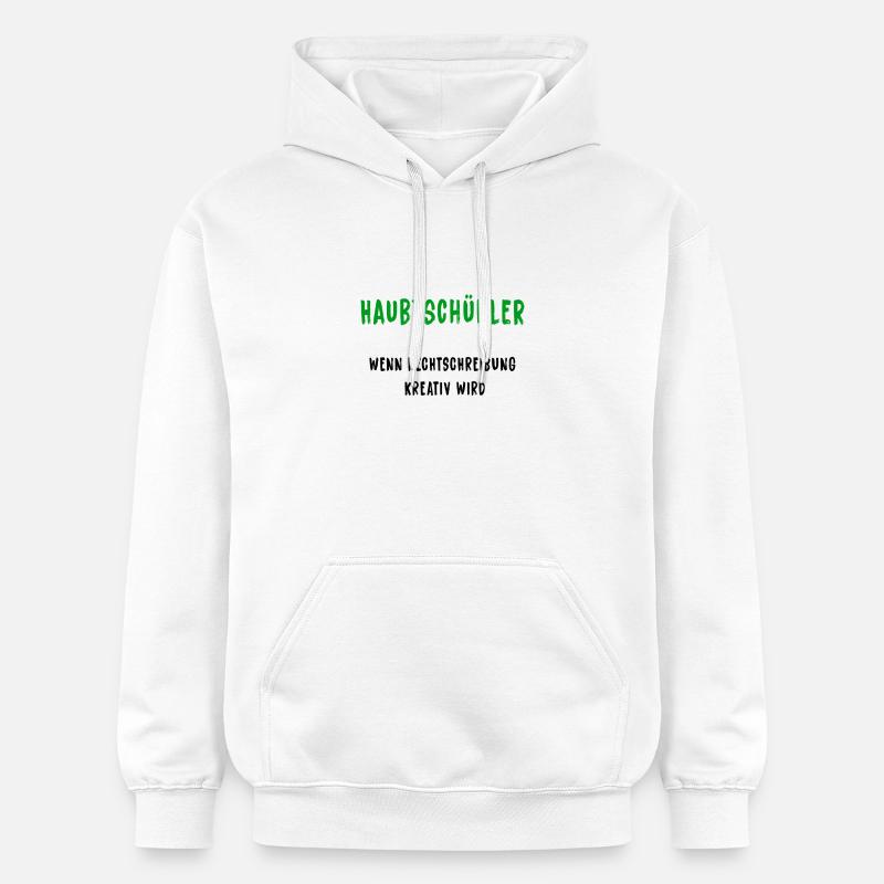 Haubtschühler – Orthographe créative - Sweat à capuche Softstyle® Gildan Unisexe - blanc