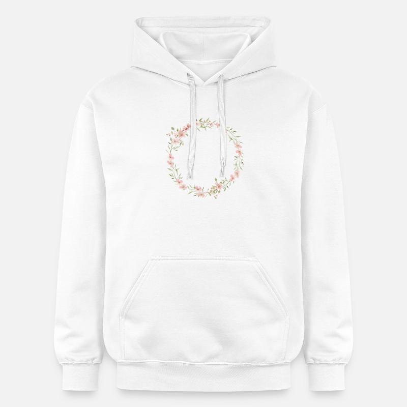 Couronne de printemps - Personnalisable - Sweat à capuche Softstyle® Gildan Unisexe - blanc