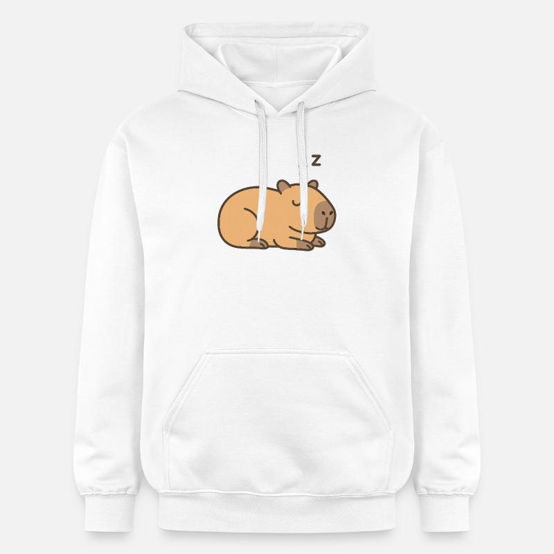 Capybara endormi - Sweat à capuche Softstyle® Gildan Unisexe - blanc