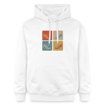 Retro Kitesurf Vibes - Gildan Unisex Softstyle® Midweight Hoodie - Weiß - Vorne - Liana (172cm) & Jaron (178cm)