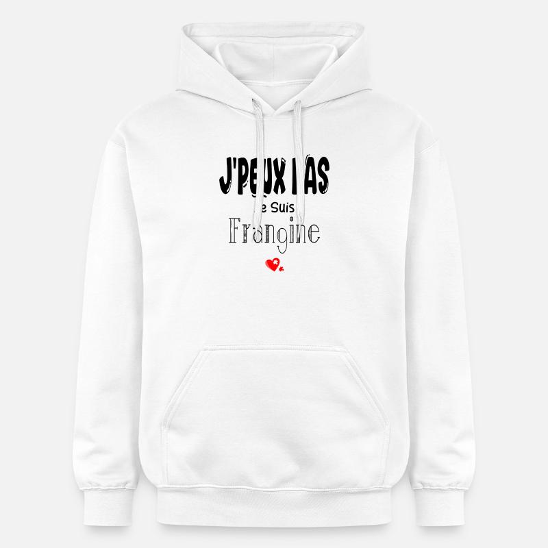 J'Peux Pas Je suis Frangine - Sweat à capuche Softstyle® Gildan Unisexe - blanc