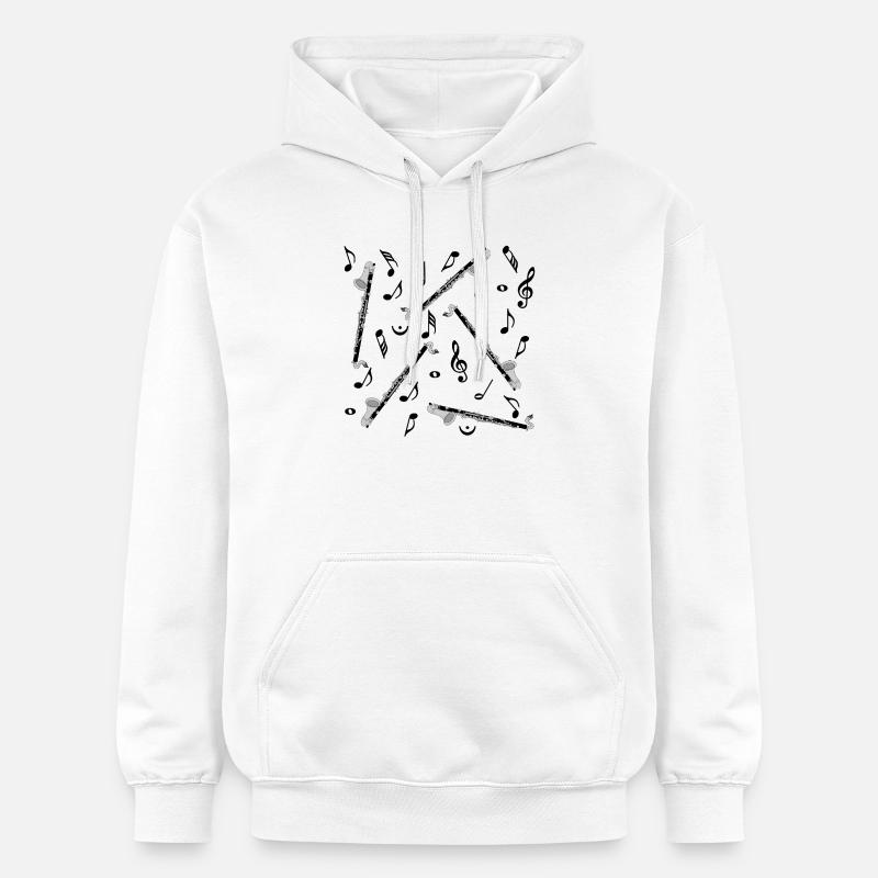 Notes de musique pour clarinette basse - Sweat à capuche Softstyle® Gildan Unisexe - blanc