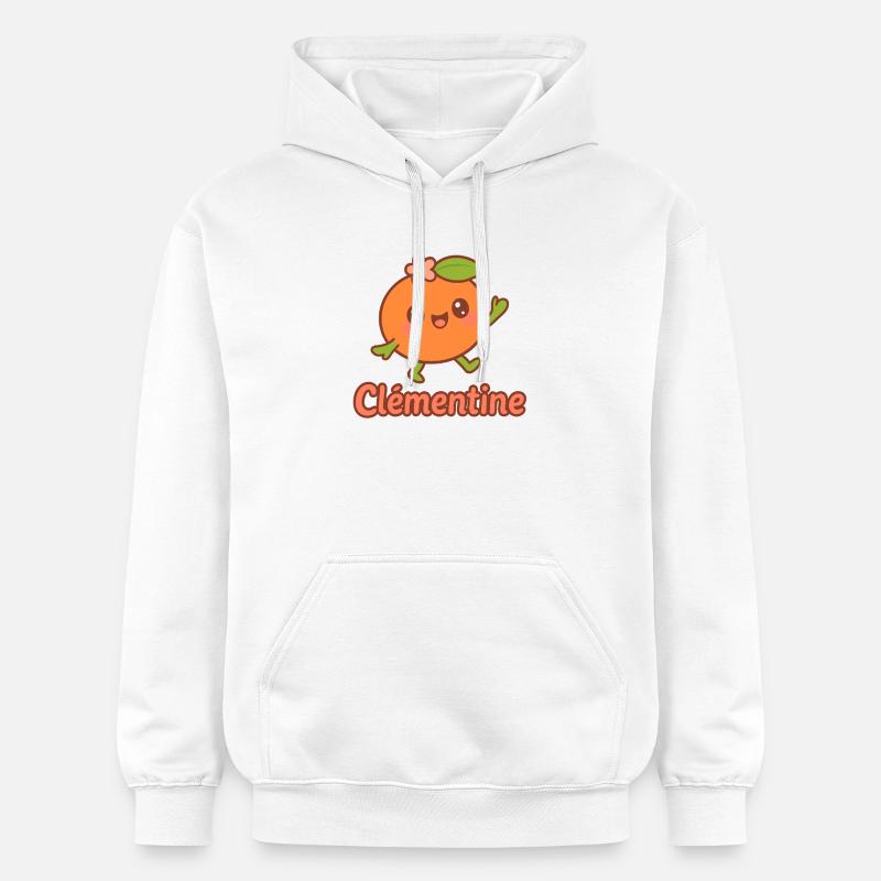 Cadeau pour Clémentine, fruit kawaï - Sweat à capuche Softstyle® Gildan Unisexe - blanc