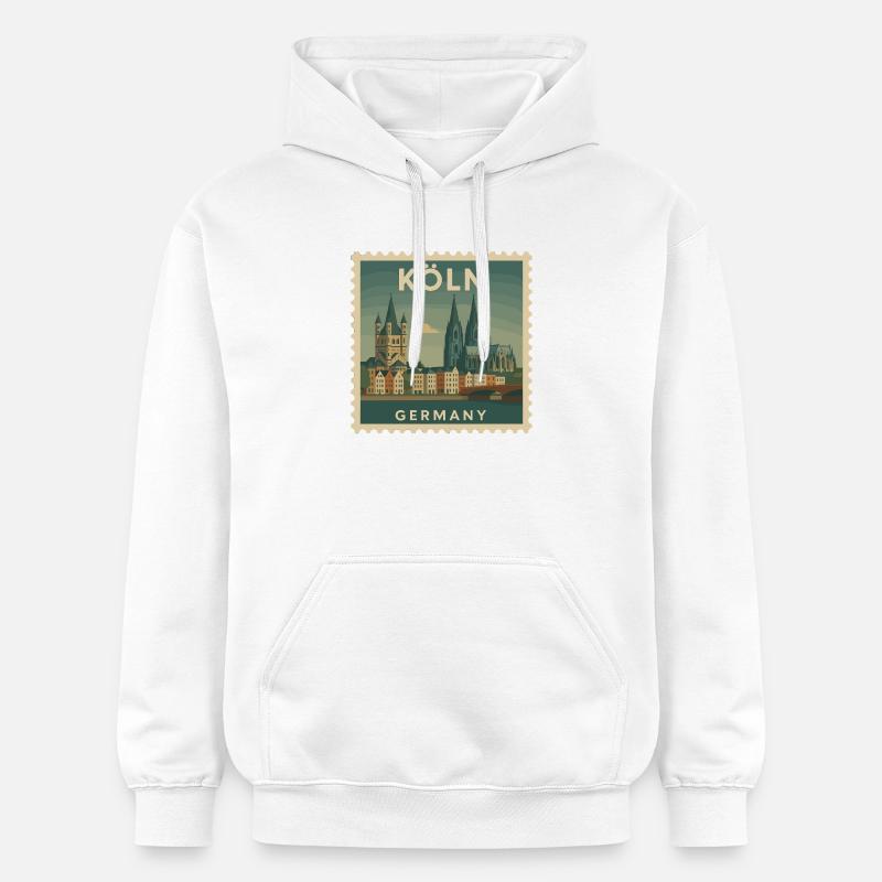 Timbre souvenir de Cologne - Sweat à capuche Softstyle® Gildan Unisexe - blanc