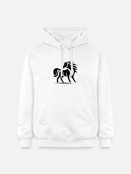 Horses Tribal - Gildan Unisex Softstyle® Midweight Hoodie - white