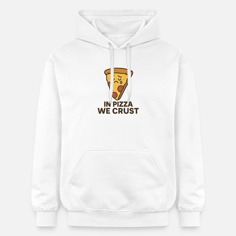 Dans la pizza on croûte - Sweat à capuche Softstyle® Gildan Unisexe - blanc