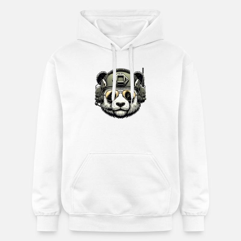 Panda Militär Armee Design - Gildan Unisex Softstyle® Midweight Hoodie - Weiß