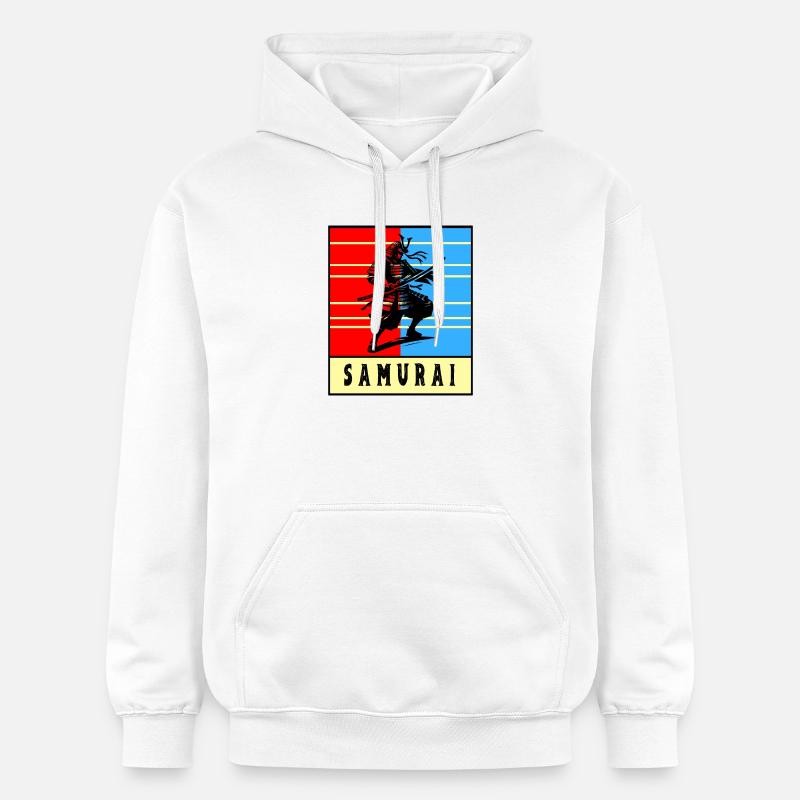 Guerrier samouraï rétro - Sweat à capuche Softstyle® Gildan Unisexe - blanc