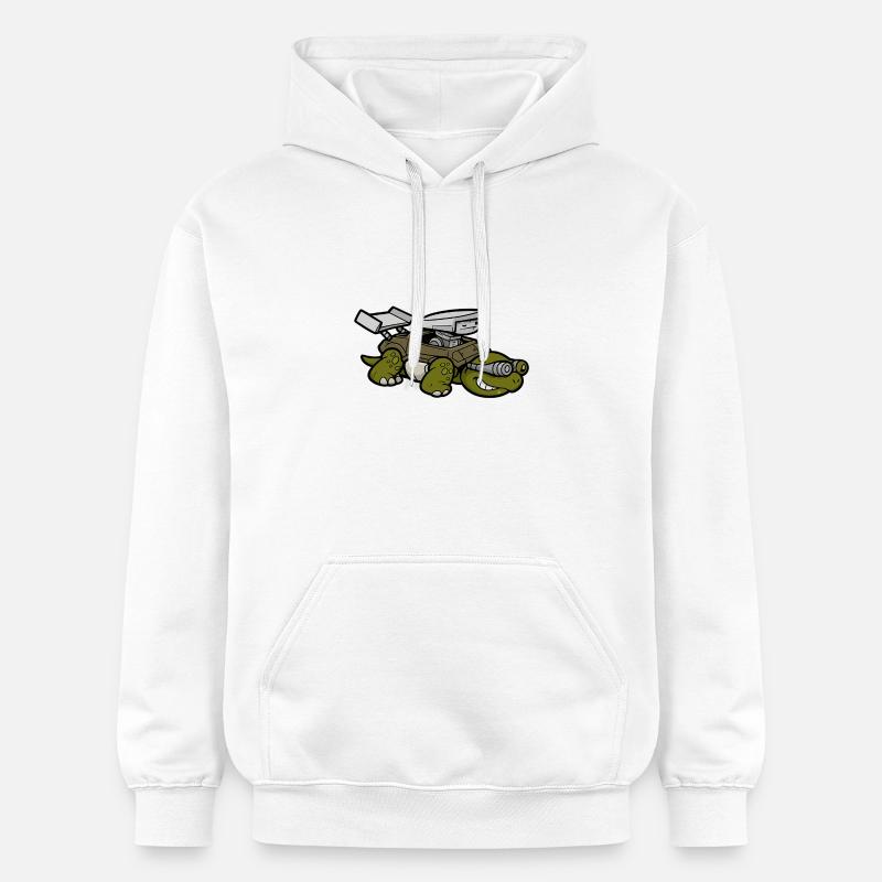 Turbo Tortue High-Tech - Sweat à capuche Softstyle® Gildan Unisexe - blanc