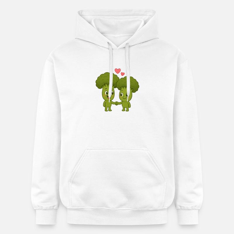Mignon brocoli avec des cœurs - Sweat à capuche Softstyle® Gildan Unisexe - blanc
