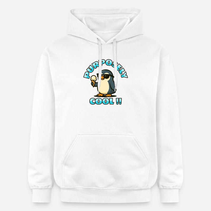 Cooler Pinguin mit Eis - Gildan Unisex Softstyle® Midweight Hoodie - Weiß