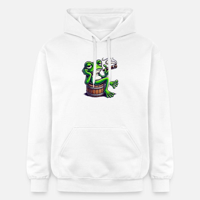 Grenouille glacée au cigare - Sweat à capuche Softstyle® Gildan Unisexe - blanc