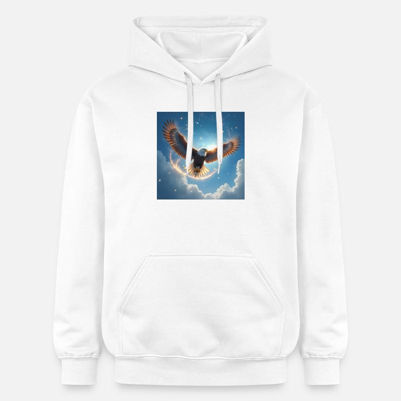 Animal Totem Aigle en Vol - Sweat à capuche Softstyle® Gildan Unisexe - blanc