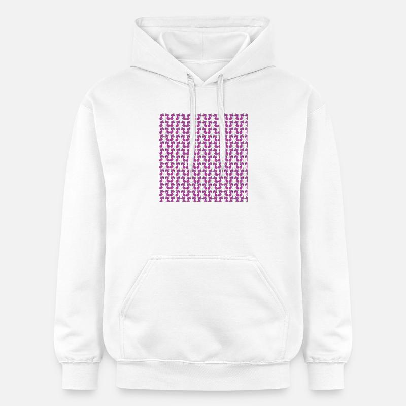 katzenmuster, langhaar katze sitzend, Samtpfote - Gildan Unisex Softstyle® Midweight Hoodie - Weiß