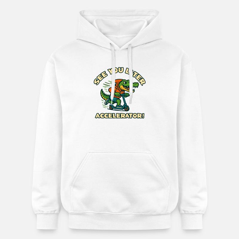Crocodile en scooter - Sweat à capuche Softstyle® Gildan Unisexe - blanc