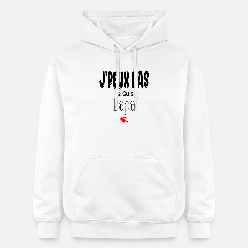 J'Peux Pas Je suis Papa - Sweat à capuche Softstyle® Gildan Unisexe - blanc